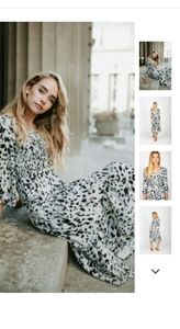 Piper & Scoot Leopard Dress in White size Small